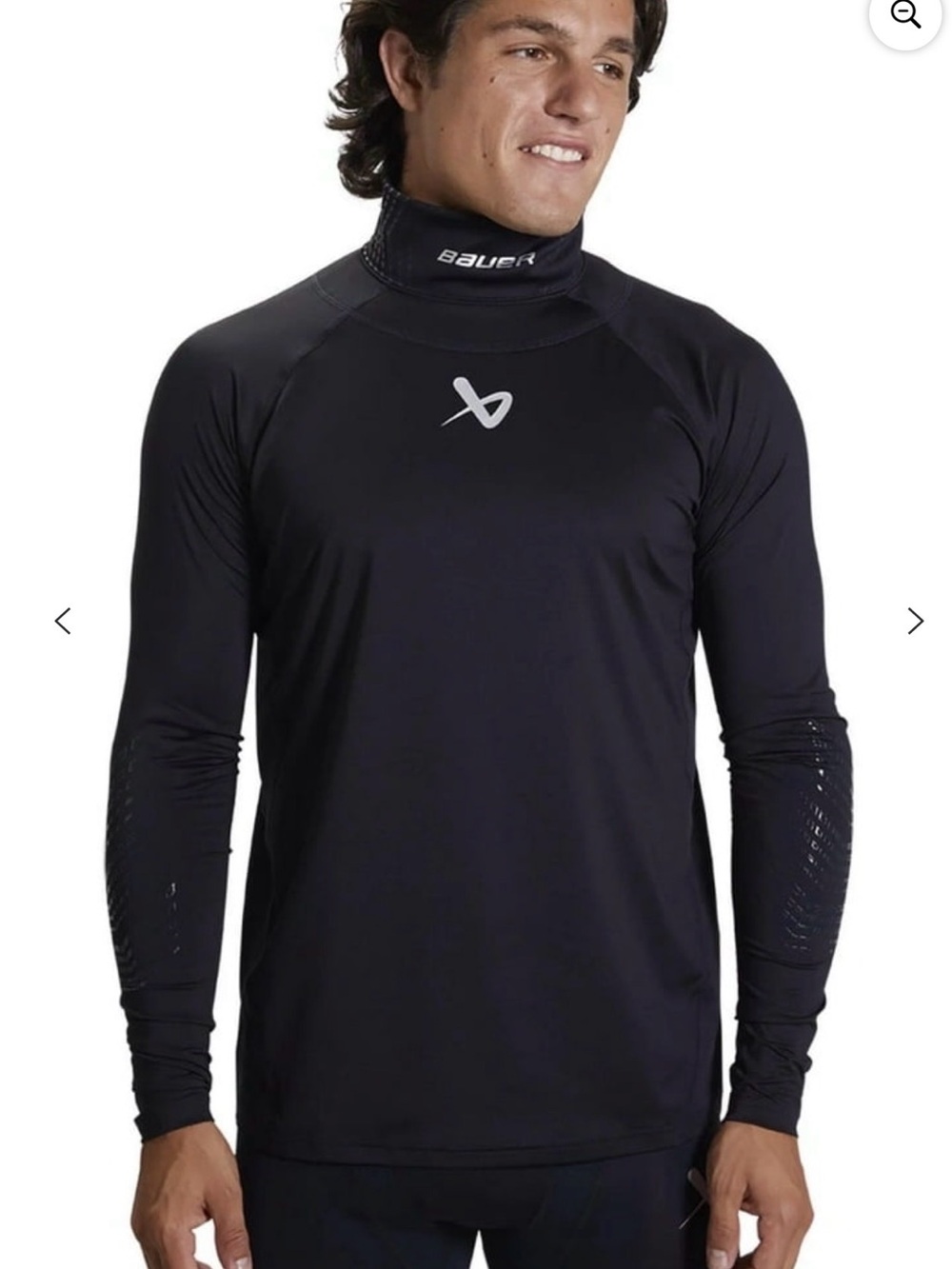 Bauer Men's  Long-Sleeve Neckprotect Bash Senior Base Layer- hockey safety gear